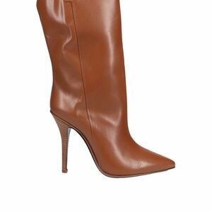 Lucchese Tan Leather Pointed-Toe Boots with Stiletto Heel